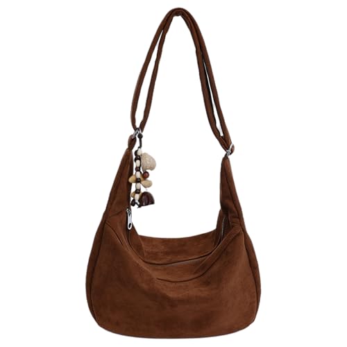 Faux Wildleder Crescent Bag Großes Umhängetasche for Büroreisen for Frauen (braun) von Generic