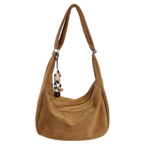 Faux Wildleder Crescent -Tasche Große Umhängetasche for Büroreisen in Frauen (Dark Bro von Generic
