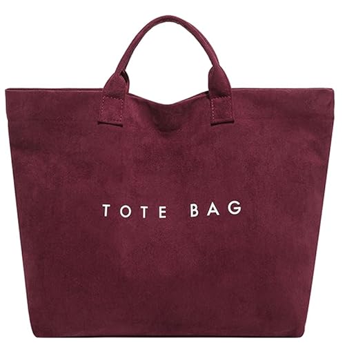 Faux Wildleder -Einkaufstaschen große Umhängetaschen Handtasche for Frauen täglich Gebrauch (rot) von Generic