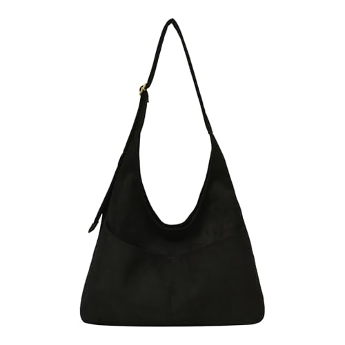 Faux Wildleder Umhängetasche große Kapazität Unterarmbeutel Arbeit TOTE Handtasche (schwarz) von Generic