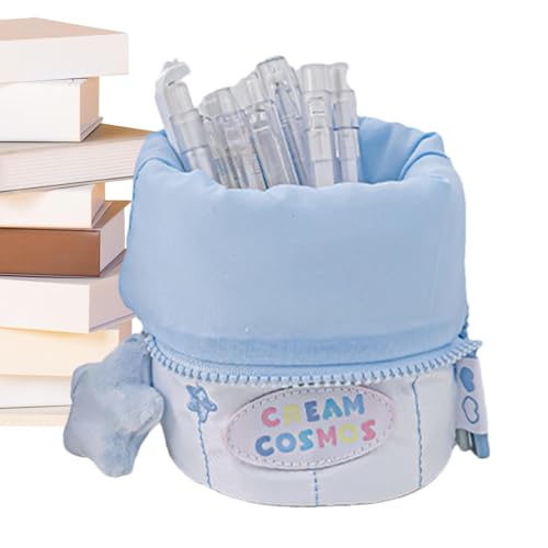 Federmäppchen, Federmäppchen, Stiftehalter, Federmäppchen, ästhetisch, Plüschstern-Zubehör – Schultergurt mit abnehmbarem Griff, große Kapazität für Stifte und Stifte, Weiß, Fare riferimento alla von Generic