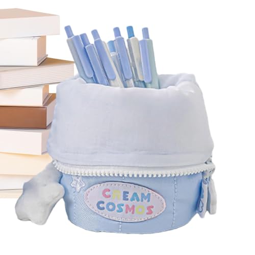 Federmäppchen, Federmäppchen, Stiftehalter, Federmäppchen, ästhetisch, Plüschstern-Zubehör – Schultergurt mit abnehmbarem Griff, große Kapazität für Stifte und Stifte, blau, Fare riferimento alla von Generic