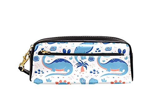 Federmäppchen Blaue Lustige Dinosaurier Stiftetasche Griff Premium Bleistifttasche Mit Reißverschluss Make-Up Tasche Für Jungen College Damen von Generic