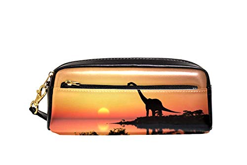 Federmäppchen Dinosaurier Im Sunset Lake Bleistift Beutel Premium Mäppchen Stylisches Stiftemappe Für Erwachsene Büro College-Studenten von Generic