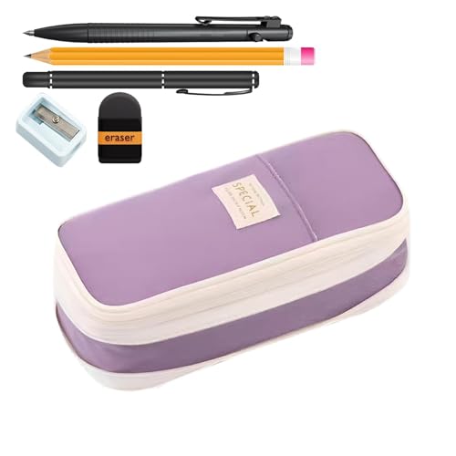 Federmäppchen – Federmäppchen mit Fächern, multifunktionale Schreibwaren-Organizer-Tasche, Schüler-Schreibwaren-Tasche mit Reißverschluss, kompakte Stifttasche für den Schreibtisch für Mädchen und von Generic