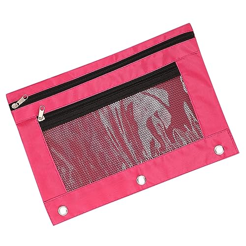 Federmäppchen Federtaschen Dokumententasche mit Reißverschluss Pencil Pouch Beutel Stifteetui Transparente Make-up-Tasche für Schreibwaren Kosmetik Mehrzweck Aufbewahrungsbeutel (Hot Pink, One Size) von Generic