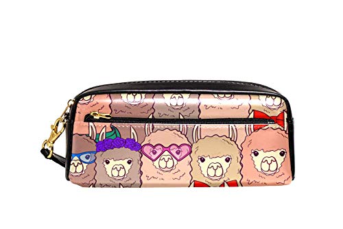 Federmäppchen Lama Mit Sonnenbrille Und Roter Schleife Make-Up Tasche Mit Reißverschluss Stifthalter Stylisches Bleistifttasche Für College Kinder Erwachsener von Generic