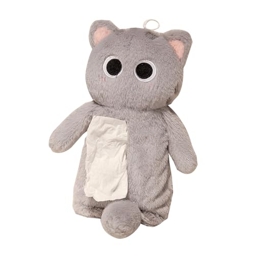 Federmäppchen in Form von Plüschtieren, Plüschtier-Organizer für Stifte, Cartoon-Katzenform, Plüschtier-Organizer, Papier-Set Katze, Grau, Se référer au descriptif, Siehe Beschreibung von Generic