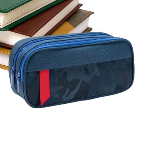 Federmäppchen mit großer Kapazität - Federmäppchen mit doppeltem Fach, Schreibwarentasche | Student Für Studenten Lineal Schere Gummi Schule Büro Reise Unterricht Zeichnung Kunst Arbeit Studie von Generic