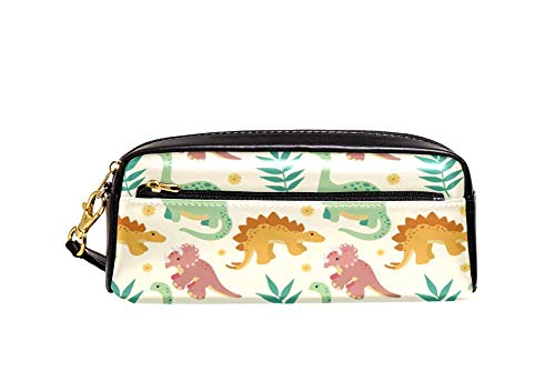 Federmappe Dinosaurier Und Blätter Blume Federmäppchen Große Kapazität Stifte-Organizer Tragbar Bleistiftetui Für College Schulsachen Büro von Generic