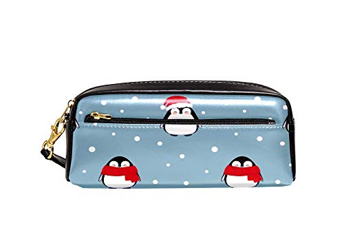 Federmappe Pinguin Mit Roter Mütze Im Schnee Federmäppchen Stylisches Bleistift Beutel Große Kapazität Stiftetasche Griff Für Mädchen College College-Studenten von Generic