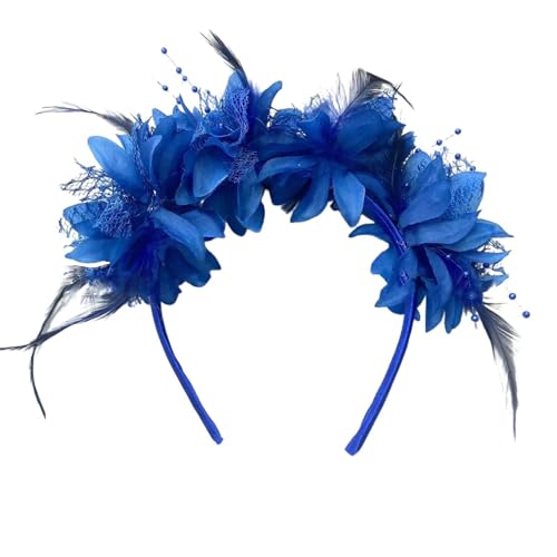 Federstirnband für Partys, Festivals, Bühnenauftritte Feiern – Kostümzubehör für Frauen Mädchen LSr313 (Blue, One Size) von Generic