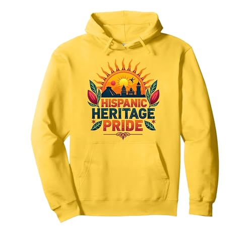 Feier zum Kulturpreis des Hispanic Heritage Month für Männer Pullover Hoodie, Unisex für Erwachsene, Gelb, S von Generic