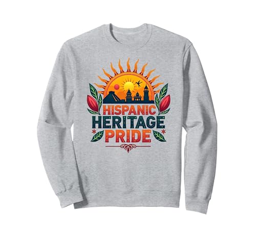 Feier zum Kulturpreis des Hispanic Heritage Month für Männer Sweatshirt, Unisex für Erwachsene, Grau Meliert, L von Generic