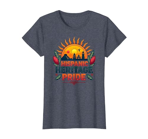 Feier zum Kulturpreis des Hispanic Heritage Month für Männer T-Shirt, Damen, Blau Meliert, XS von Generic