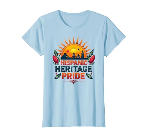 Feier zum Kulturpreis des Hispanic Heritage Month für Männer T-Shirt, Damen, Himmelblau, XS Feier zum Kulturpreis des Hispanic Heritage Month für Männer T-Shirt, Damen, Himmelblau, XS von Generic