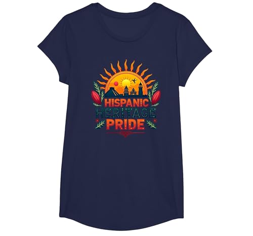 Feier zum Kulturpreis des Hispanic Heritage Month für Männer T-Shirt, Girls, Marineblau, XS von Generic