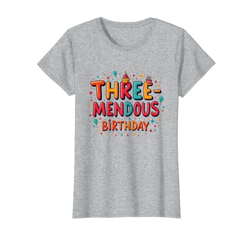 Feier zum dritten Geburtstag von Birthday Boy T-Shirt, Damen, Grau Meliert, XS Feier zum dritten Geburtstag von Birthday Boy T-Shirt, Damen, Grau Meliert, XS von Generic