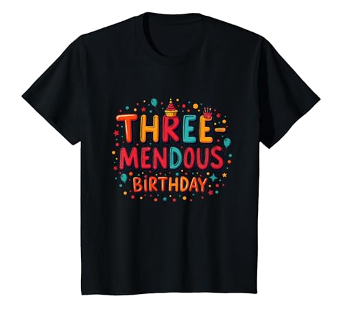 Feier zum dritten Geburtstag von Birthday Boy T-Shirt, Kinder, Schwarz, 128 von Generic
