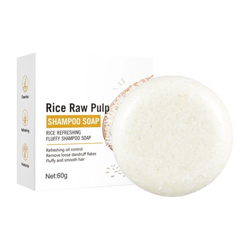 Festes Shampoo Herren & Damen Rice Water for Hair Shampoos Bar Festes Shampoos Gegen Haarausfall 2 in 1 Shampoo Conditioner Pflege Shampoos (White) von Generic