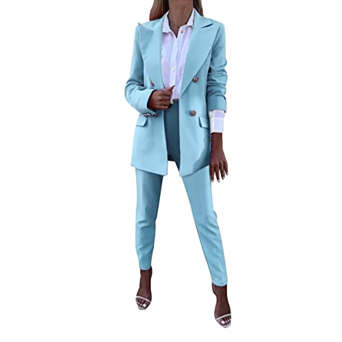 Festlich Sportlich Hosenanzug Slimfit Streetwear Outfit Zweiteiler Hosenanzug Blazer Hose Damen Business Anzug Set Anzug Set Blazer Hose 2 teilig Hosenanzug Damen Elegant Business Anzug Set von Generic