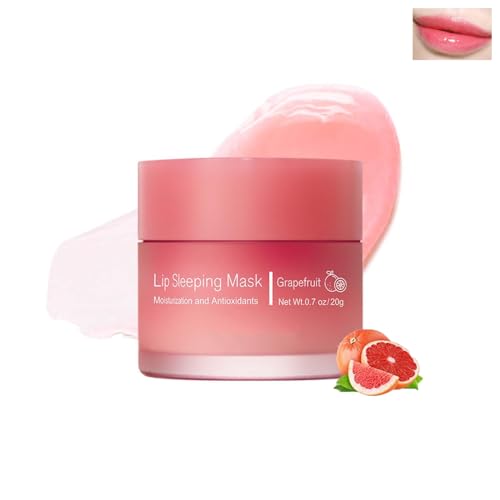 Feuchtigkeitsspendende Lippenmaske, Sleeping Lip Mask, Enthält gelben Pfirsich, Erdbeere, Grapefruit und Traubenlippenbalsam, Pflege für Rissige Lippen, Lip Balm für Nacht Lippenpflege (Rosa) von Generic