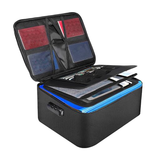 Feuerfeste Dokumentenaufbewahrungsbox – Dokumentenorganizer wasserdicht und abschließbar – Aufbewahrungsbox für wichtige Akten und Ordner, tragbare Aufbewahrungsbox für Zuhause, Eco von Generic