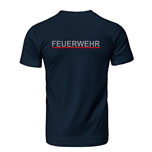 Feuerwehr Logo - Reflektierend - Reflextion, Herren T-Shirt - Fairwear -, Größe 5XL, Navy von Generic