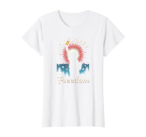 Feuerwerk und Freiheit T-Shirt, Damen, Weiß, XS Feuerwerk und Freiheit T-Shirt, Damen, Weiß, XS von Generic
