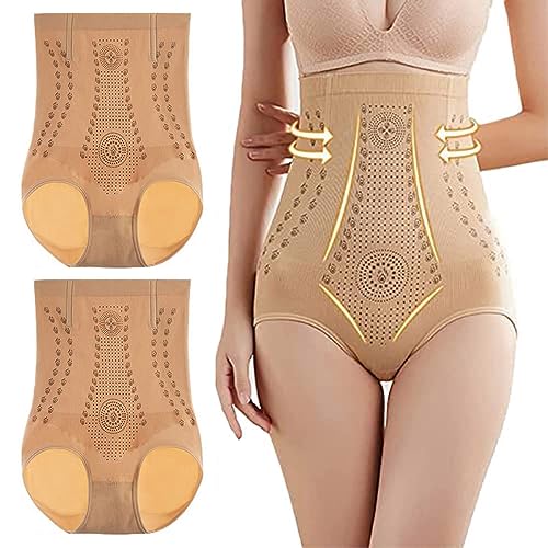 Fiber Restoration Shaper, Damen Butt Lifter Unterhose, Hip Enhancer Shapewear,Elastisch Body Shaper, Bauchkontrolle Bauchweg Unterhose Hohe Taille Shapewear (3-Khaki, L) von Generic