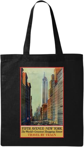 Fifth Avenue New York Retro USA Travel Poster Natürliche Ökologische Baumwolle Tote Bag Schwarz, Schwarz, One Size, blacks, One size Fifth Avenue New York Retro USA Travel Poster Natürliche Ökologische Baumwolle Tote Bag Schwarz, Schwarz, One Size, blacks, One size von Generic