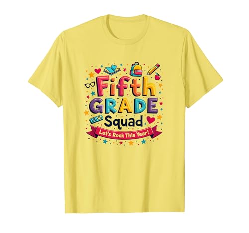 Fifth Grade Squad Girls rocken Dieses Jahr School Spirit T-Shirt, Herren, Gelb, L von Generic