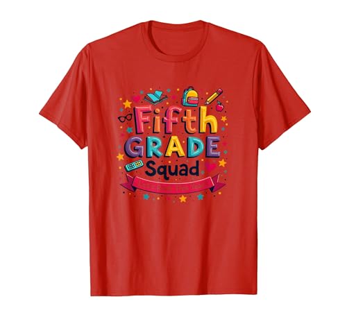 Fifth Grade Squad Girls rocken Dieses Jahr School Spirit T-Shirt, Herren, Rot, S von Generic