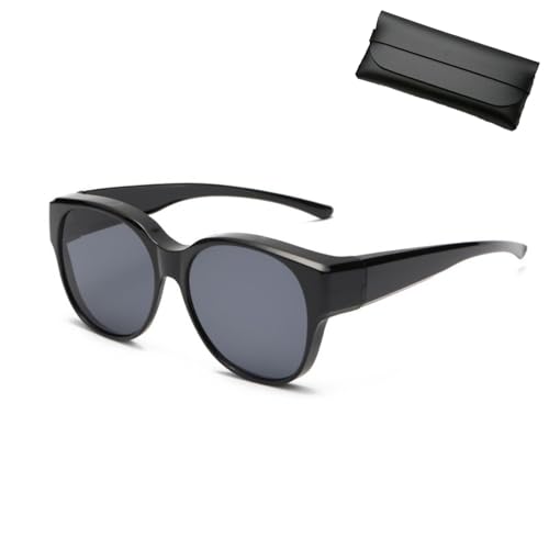 Filterseed Sunglasses - Polarized UV400 Sunglasses Over Glasses, for Eye Protection and Style (Black Frame Gray Film (Polarized)) von Generic
