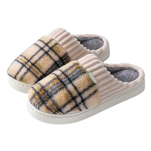 Filzpantoffeln Herren, Kuschelige Hausschuhe Feste Sohle Pantoffeln Weiche House Slippers Warm Flauschig Damenhausschuhe Schuhe Memory Foam Rutschfeste Shoes Kuschel Filzhausschuhe von Generic