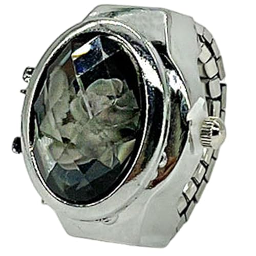 Fingerringuhr, Uhrenringe für Damenfinger - Schmuck Fingeruhren,Kreative, neuartige Bling-Uhren, verstellbare Schmuck-Fingeruhren für Damen und Herren von Generic