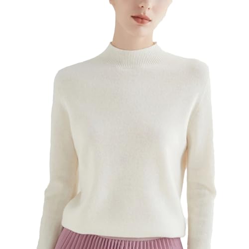 Erstklassiger, Gebrauchsfertiger Wollpullover Für Damen, Lockerer Halber Rollkragenpullover, Herbstlicher Basic-Stil, Schlichtes Oberteil Erstklassiger, Gebrauchsfertiger Wollpullover Für Damen, Lockerer Halber Rollkragenpullover, Herbstlicher Basic-Stil, Schlichtes Oberteil von Generic