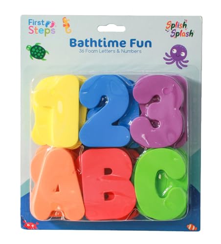 First Steps Badespielzeug Buchstaben Zahlen für Kinder – 36 Stück Schaumstoff Alphabet Kleinkind Badespielzeug – Lernspielzeug für Kinder von Generic
