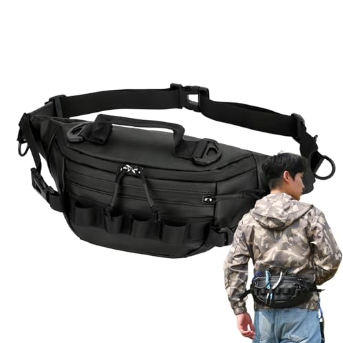 Fischerei Taillenpackung - wasserdichter Tack im Freien, einstellbarer Gurt Utility -Beutel | Mehrfach Taschenlager, leichter Fanny -Organizer, langlebiger Kompaktriemenpaket für Angler und Wanderfahr von Generic