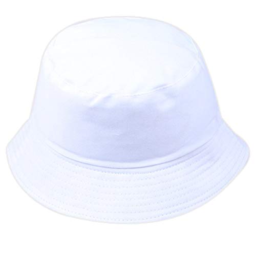 Fischerhut Damen Herren Sonnenhut Unisex Sommerhut Bucket Hat Anglerhut Fishermütze Faltbarer Hut Sonnenhut Bucket Hat, Weiß, Einheitsgröße von Generic