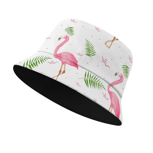 Fischerhut modischer Sommerhut Wende-Design,Einfacher Flamingo Modischer Sommer Bucket Hut Anglerhut für Damen Herren von Generic