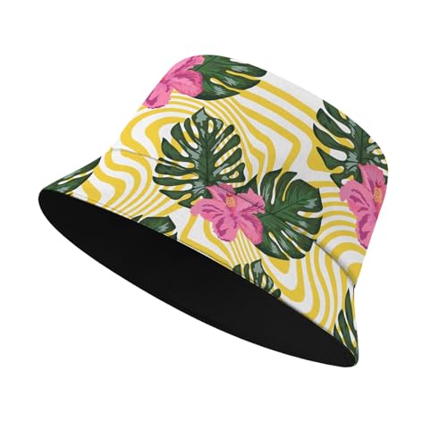 Fischerhut modischer Sommerhut Wende-Design,Interessante Blätter Modischer Sommer Bucket Hut Anglerhut für Damen Herren von Generic