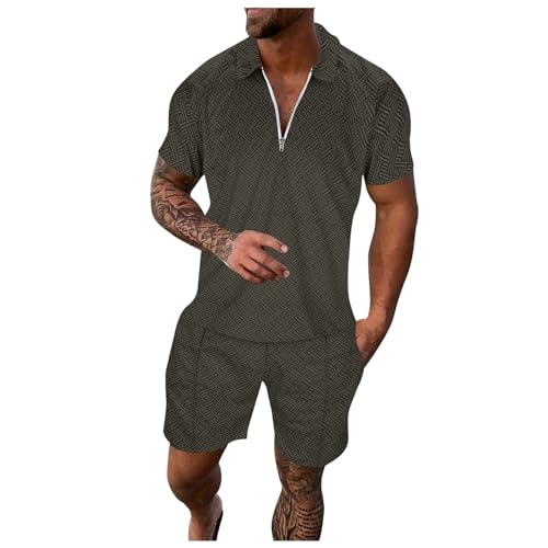 Fitness Herren Kleidung Sportanzug Herren Tracksuit Herren Party Outfit Herren Jogginganzug Herren Set Kurz Herren T-Shirt Shorts Sommer Outfits Herren Joginanzuge Herren Herren TrainingsanzüGe von Generic