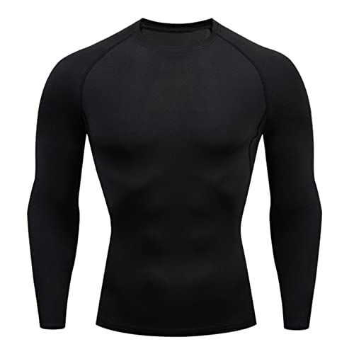 Fitness Tshirt Mens Fitness Langarm Laufsport T-Shirt Männer Thermal Muscle Athletic Gym Compression Kleidung von Generic