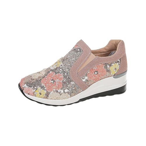 Fitnessschuhe Damen Leicht Wanderschuhe Atmungsaktives Laufschuhe Elegant Dirndl Schuhe Memory Foam Turnschuhe Joggingschuhe Bequemer Freizeitschuhe Schlupfschuhe von Generic