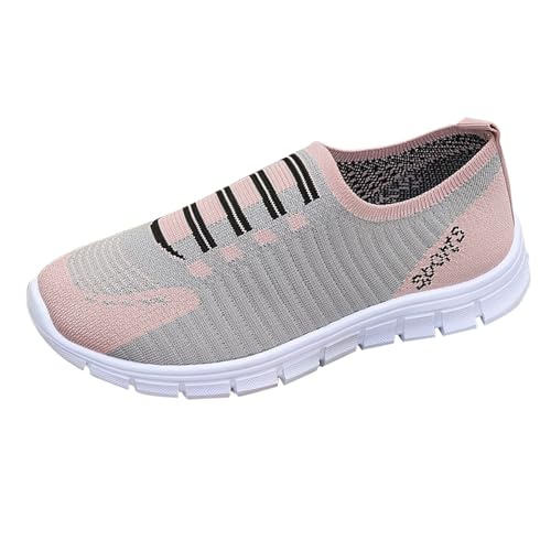 Fitnessschuhe Damen rutschfest Atmungsaktive Atmungsaktives Laufschuhe Netz Stoff Turnschuhe rutschfeste Joggingschuhe Leicht Slip on Outdoor Sportschuhe von Generic