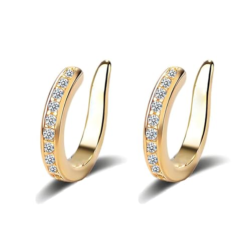 Fixura Ear Clips - Gold Plated Non-Pierced Ear Cuffs, Adjustable Comfort Fit, Minimalist Cartilage Earrings for Women, Daily Wear (Glod*1pairs) von Generic