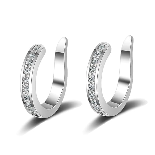 Fixura Ear Clips - Gold Plated Non-Pierced Ear Cuffs, Adjustable Comfort Fit, Minimalist Cartilage Earrings for Women, Daily Wear (Silver*1pairs) von Generic