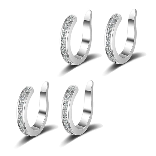 Fixura Ear Clips - Gold Plated Non-Pierced Ear Cuffs, Adjustable Comfort Fit, Minimalist Cartilage Earrings for Women, Daily Wear (Silver*2pairs) von Generic