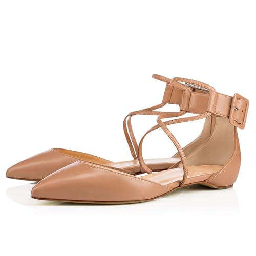 Flache Geschlossene Schnürschuhe für Damen, Modische Spitze Zehenpartie Klassische Mary Jane-Ballettschuhe Tanzschuhe Bequem Verstellbarer Knöchelriemen Party Freizeitschuhe,Apricot,39 EU Flache Geschlossene Schnürschuhe für Damen, Modische Spitze Zehenpartie Klassische Mary Jane-Ballettschuhe Tanzschuhe Bequem Verstellbarer Knöchelriemen Party Freizeitschuhe,Apricot,39 EU von Generic